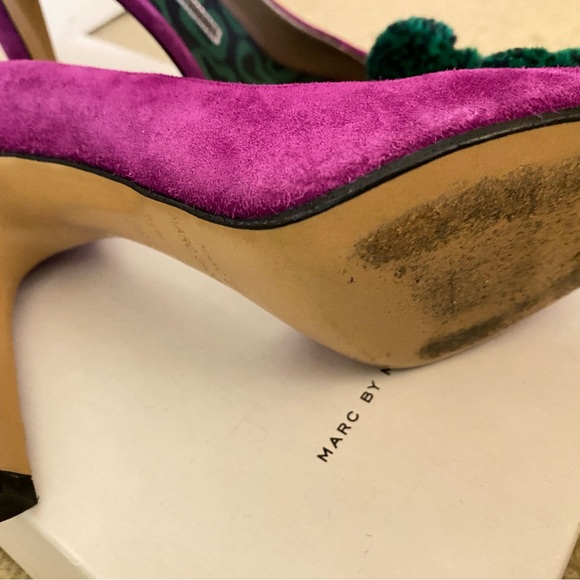 Marc by Marc Jacobs open toe heel with pom pom - Picture 2 of 5